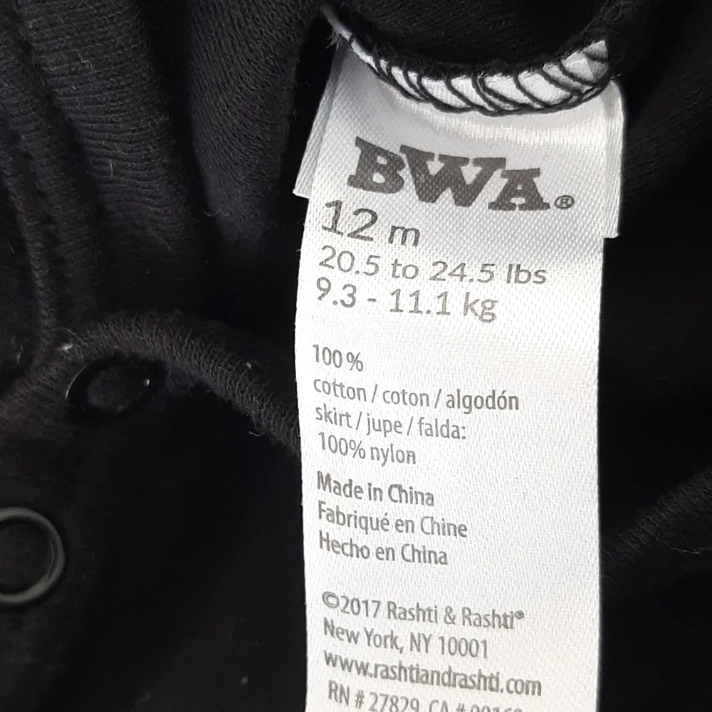 Little Black Dress Baby Onesie with Tulle Skirt 12M.  NWT